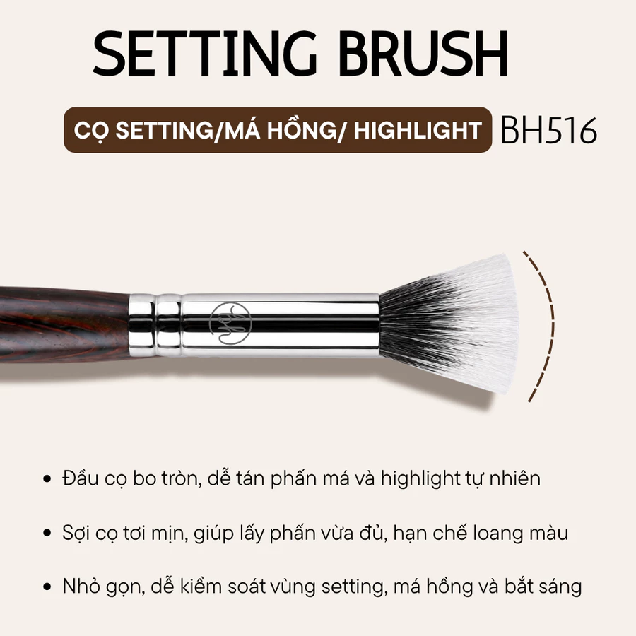 Cọ Phủ Phấn Chi Tiết BH Cosmetics Setting Brush BH516